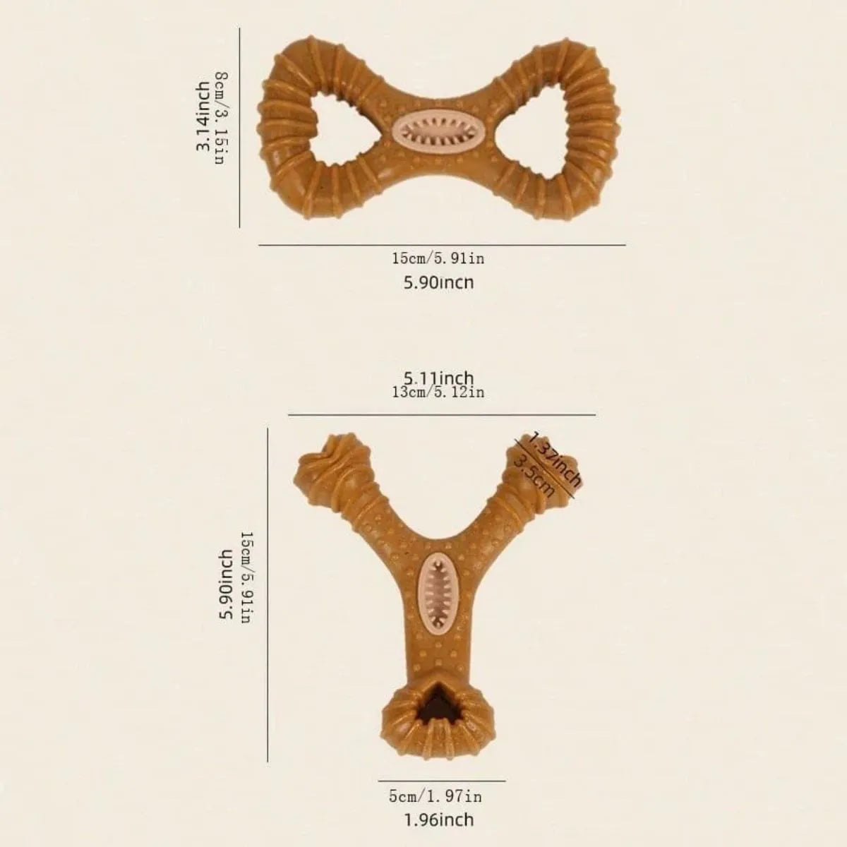 Durable dog chew bone toy in 8-shape and Y-shape designs for teeth cleaning