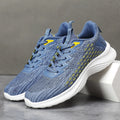 Women's lavender purple Flyknit running shoes with striped pattern and mesh lining