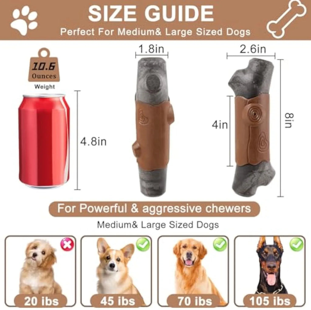 Large bacon-flavoured squeaky nylon chew toy for aggressive chewing dogs