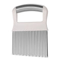 Stainless steel potato wave knife with alloy blade for making waffle-cut chips
