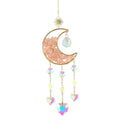 Moon-shaped K9 crystal car pendant with 420mm length hanging chain