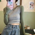 Women's casual viscose top with princess sleeves and embroidery detailing in dark blue colour
