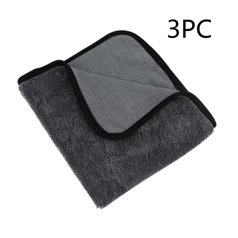 Grey 40x40cm microfiber car wash towel for automotive drying.