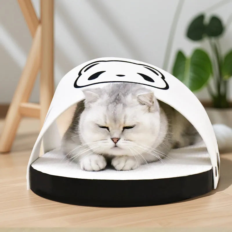 White corrugated paper cat scratch board with slipper style design for feline claw care