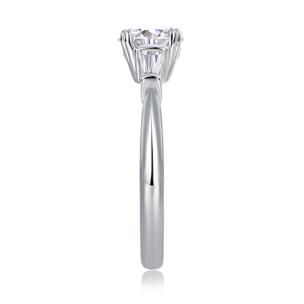 GODDNESS 1-carat moissanite wedding ring set in S925 silver with platinum plating, rose gold finish, gift box