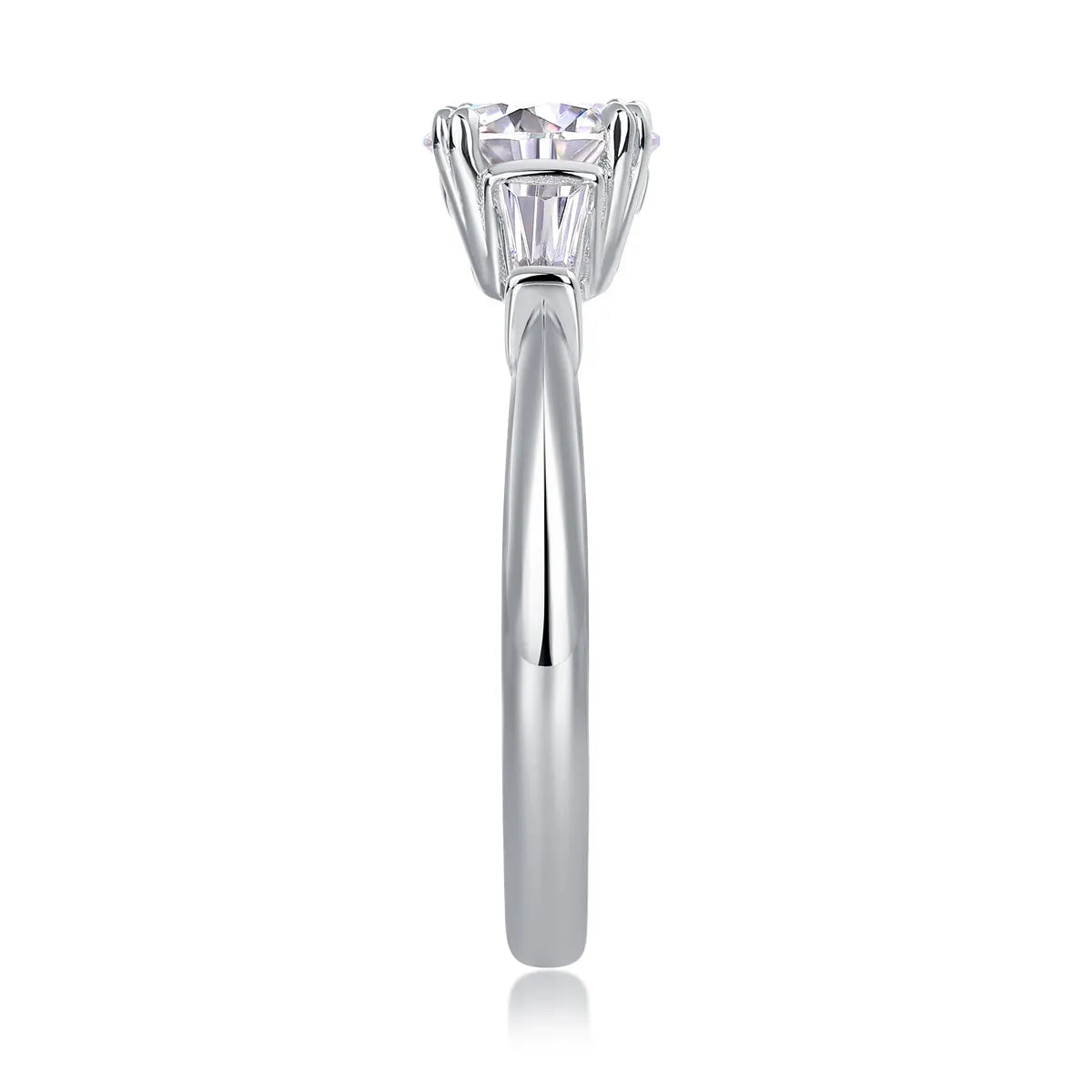 Moissanite wedding ring set 1 carat S925 silver platinum plated in yellow gold, rose gold, and platinum finishes