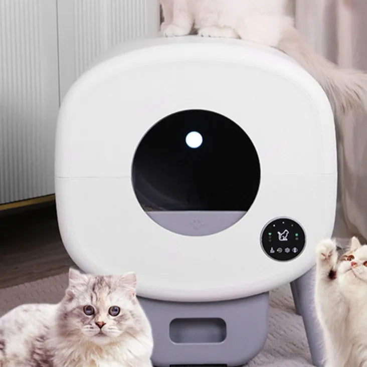 Intelligent automatic cat litter box with 13L waste storage capacity and ABS plastic construction