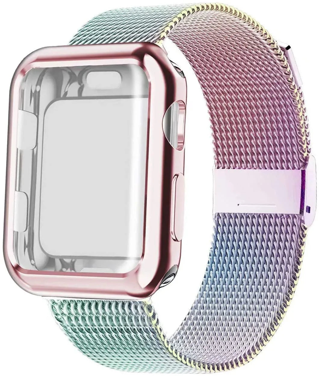 Magnetic Milan metal wrist strap for Apple Watch in multiple colours with matching case.