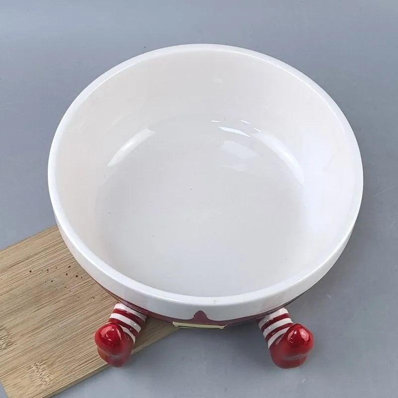 White porcelain creative Christmas ornament fruit plate snack storage tray with modern simplicity design