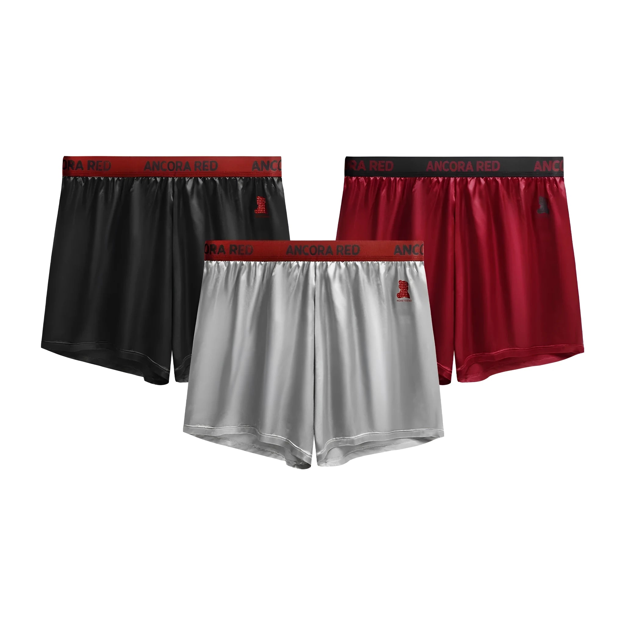 Men's solid colour boxer briefs on a mid-waist, showing the knitted polyester fabric in a black colour option.
