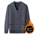 Men's plus size batwing sleeve cardigan with velvet lining in dark gray