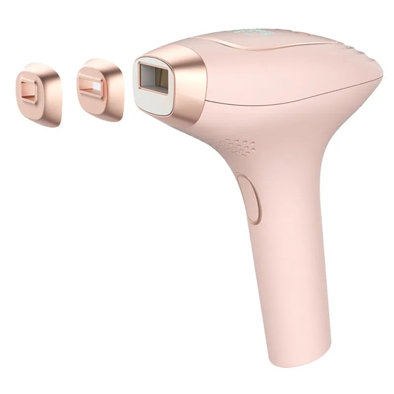 Pink and white laser hair removal device with ice-cooling technology and detachable shaver