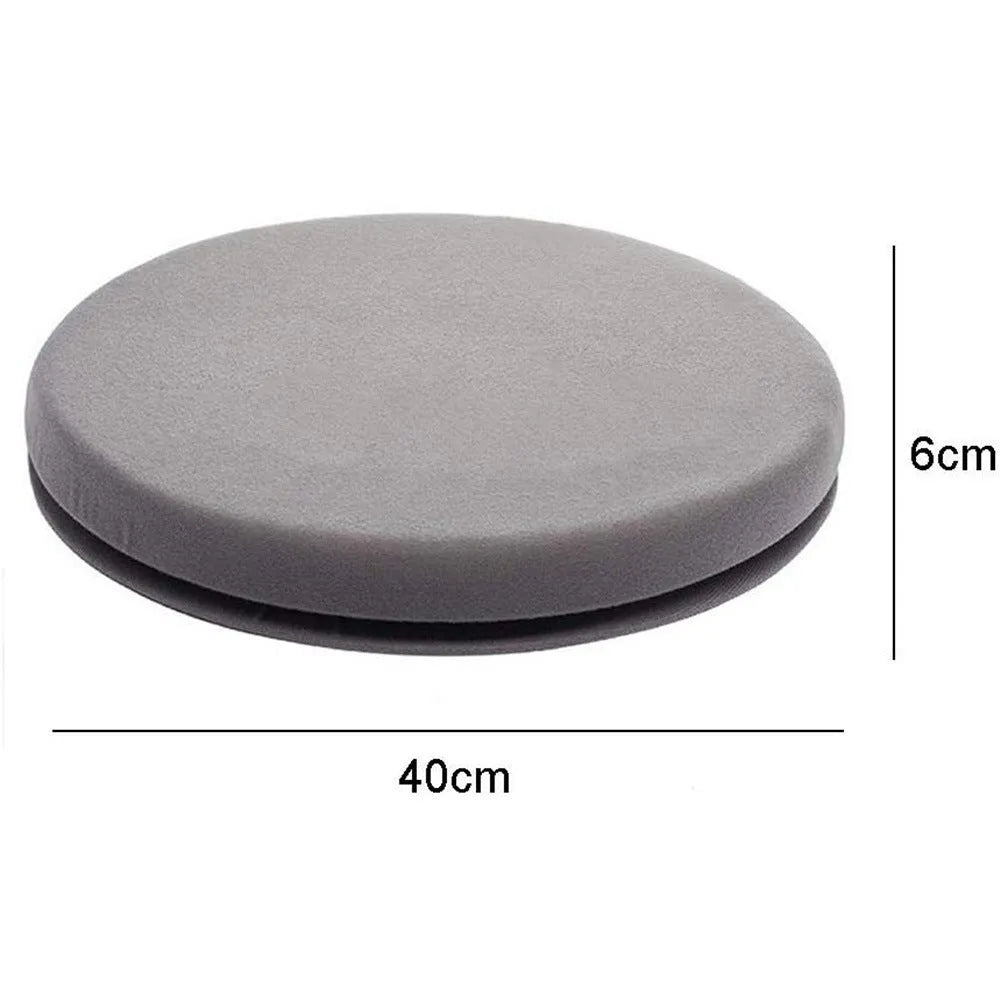 360-degree rotating car seat cushion with non-slip base and removable plush cover