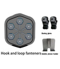 Black smart boxing machine with Bluetooth connectivity and Velcro straps for fitness training