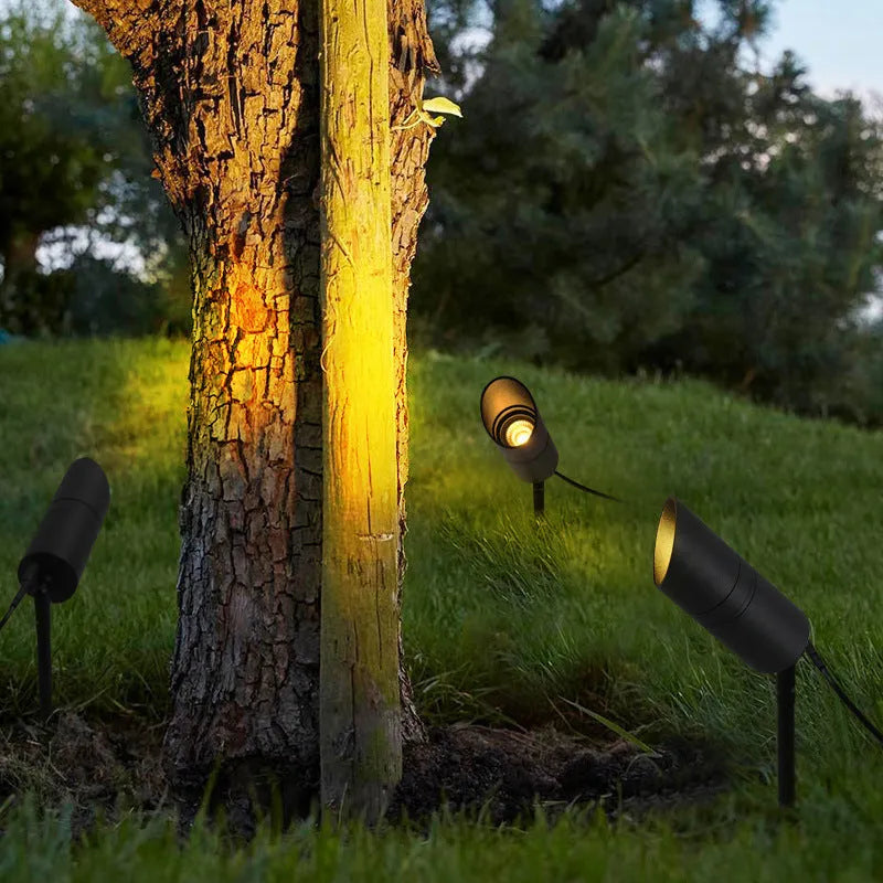 Aluminium outdoor ground lamp with IP65 waterproof rating and 5W COB LED for garden lighting