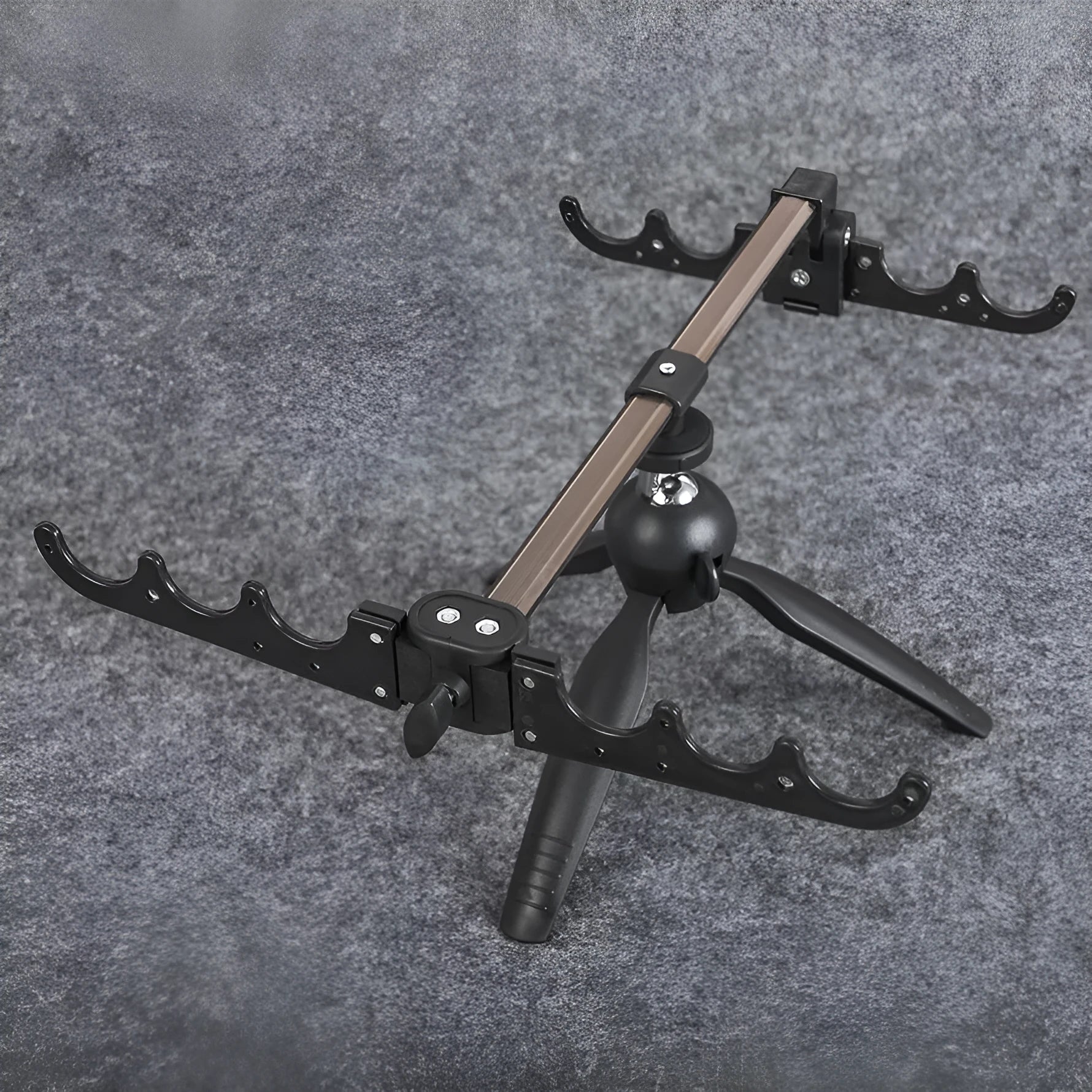 Aluminium alloy ice fishing rod holder bracket with tripod legs