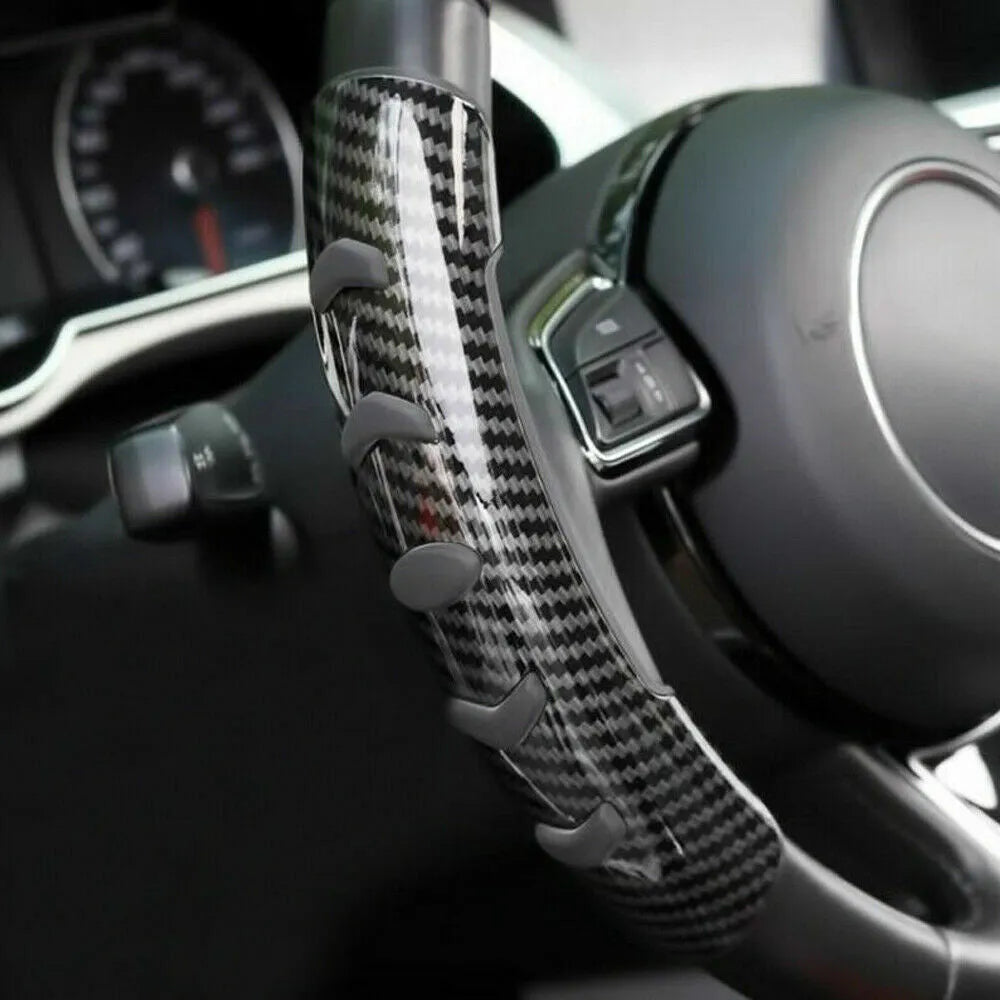 Carbon fibre black steering wheel anti-skid sleeve with 38cm diameter for universal car fit