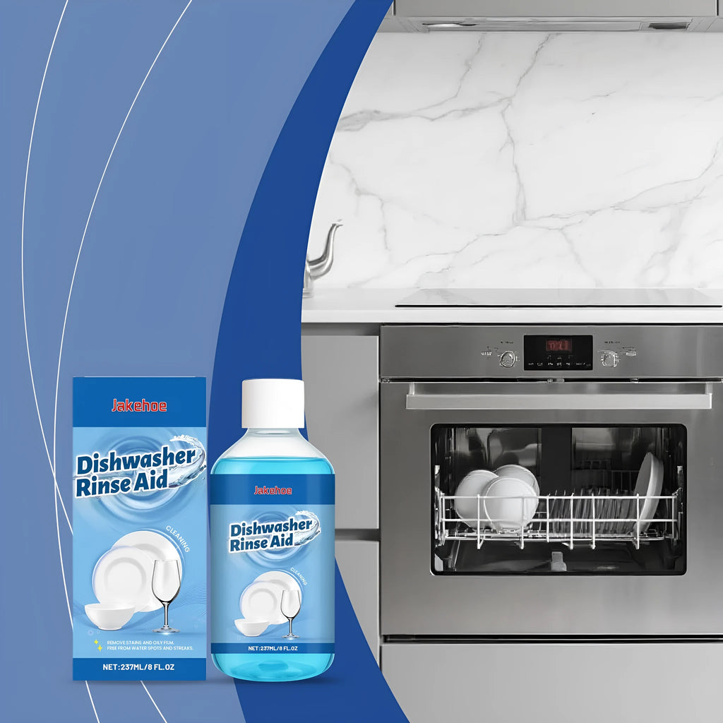 237mL bottle of concentrated dishwasher detergent aid liquid cleaner for kitchenware.