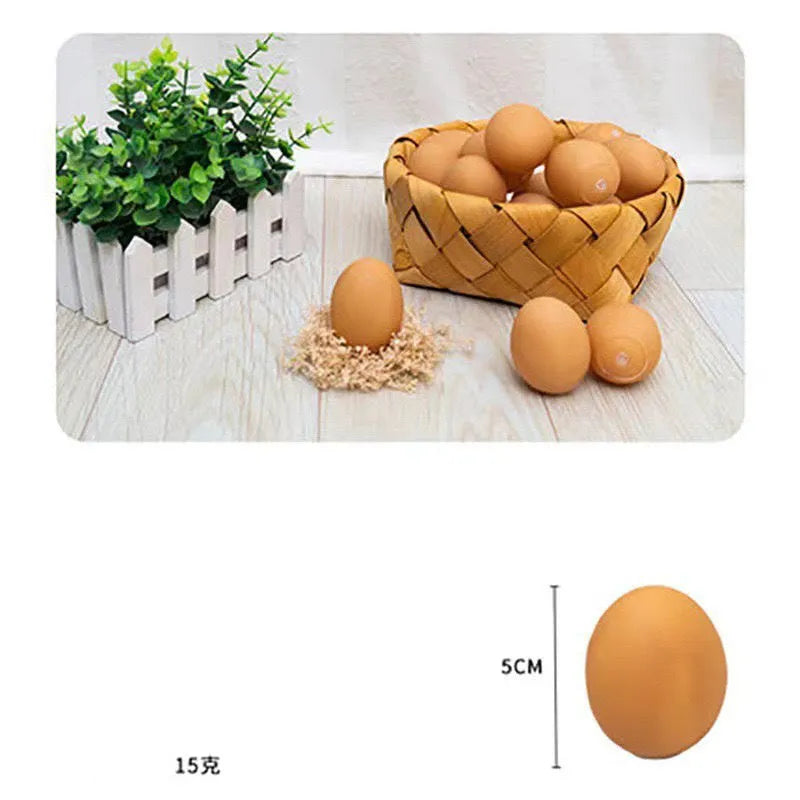 White simulation egg dog toy with textured surface for squeaking sound and tooth cleaning