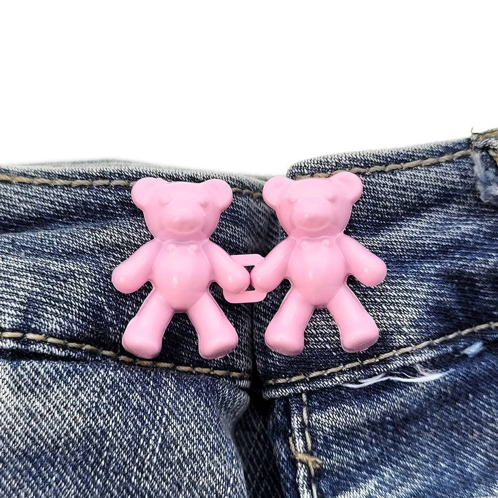 Cute bear alloy waist clip fastener for trousers, 40mm x 27mm, available in multiple colours