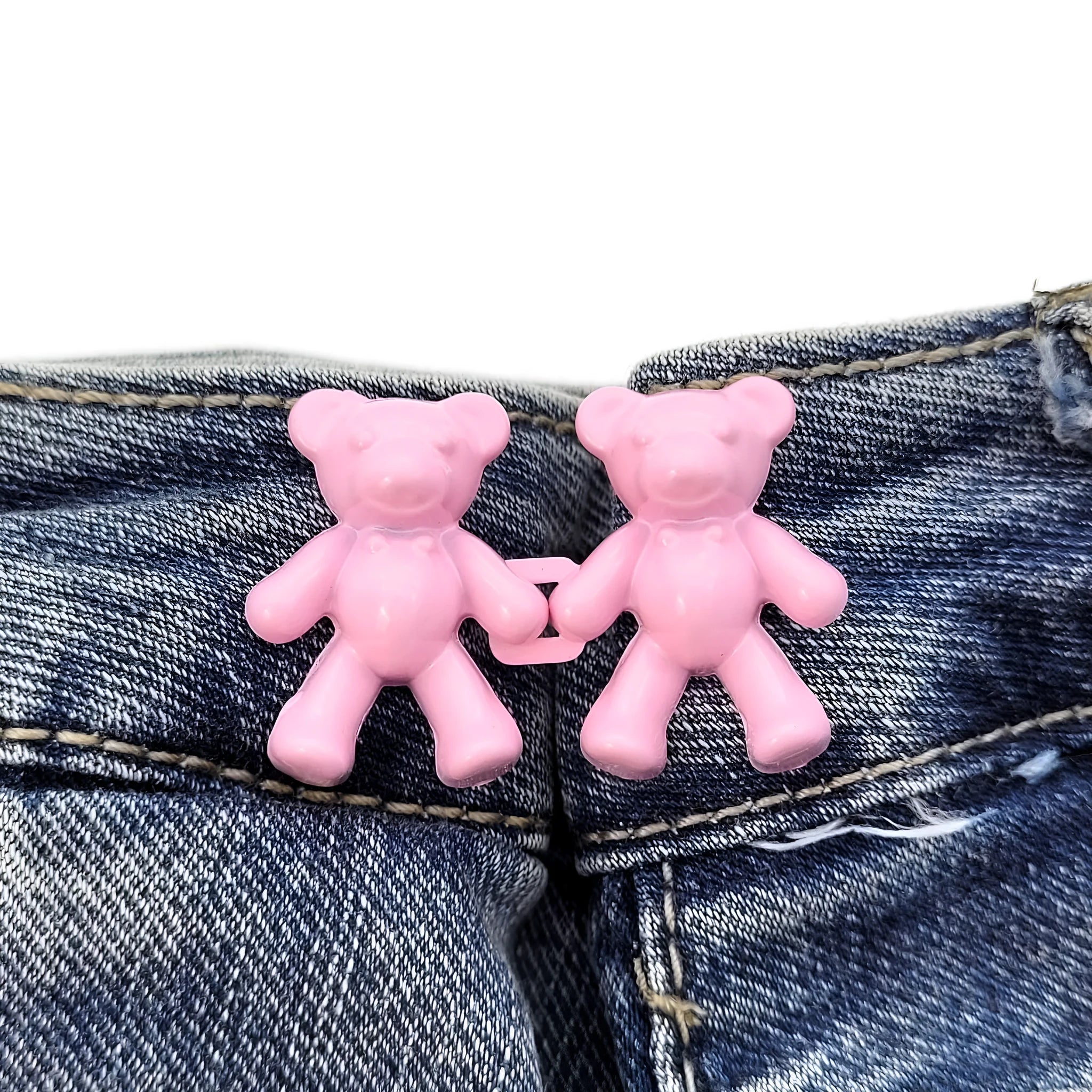 Cute bear alloy waist clip fastener for trousers, 40mm x 27mm, available in multiple colours