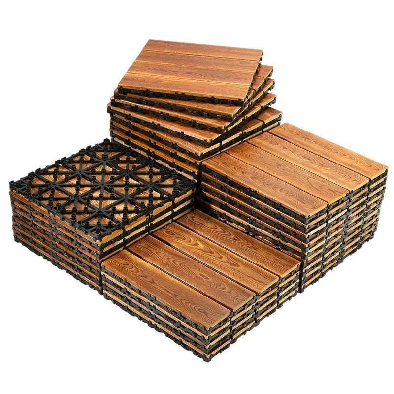 30x30cm camphor pine floor tiles with thickened construction for indoor outdoor balcony use
