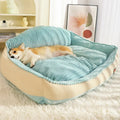 Morandi coloured pet bed with removable cover shown in M and L sizes for indoor dogs and cats