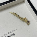 Gold Korean-style rhinestone barrette with broken clip design for bangs
