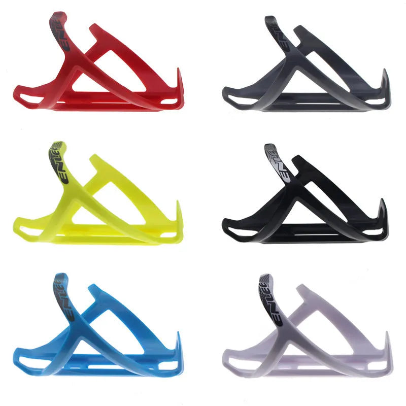 Mountain bike plastic bottle cage in fluorescent yellow with PVC toughness fitting for secure water bottle retention