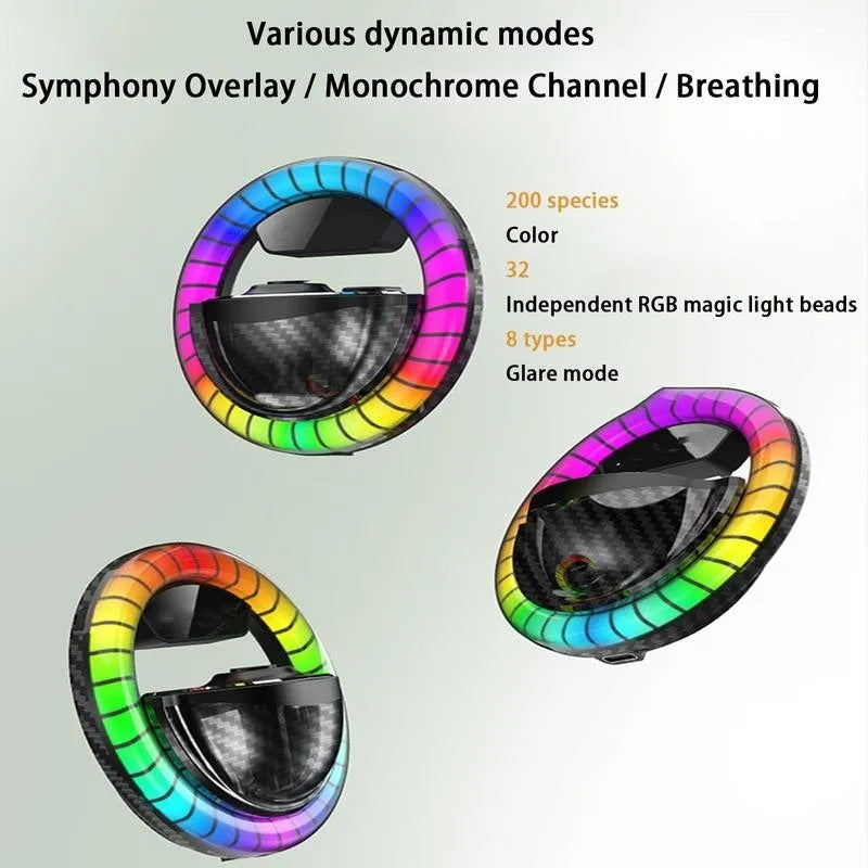 Compact black aromatherapy rhythm lamp with LED lighting and round perfume seat
