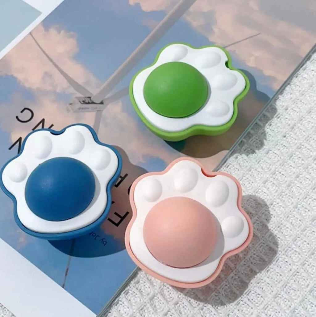 Four edible vine catnip balls for cats in blue, green, and pink colours for dental health chew toys