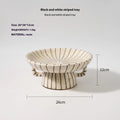 Black and white striped retro style synthetic resin dessert plate for fruits