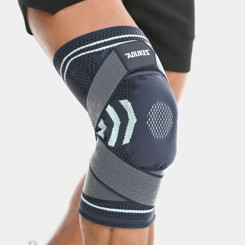 Nylon cycling knee support leg guard set for outdoor exercise, black and gray, size M L XL