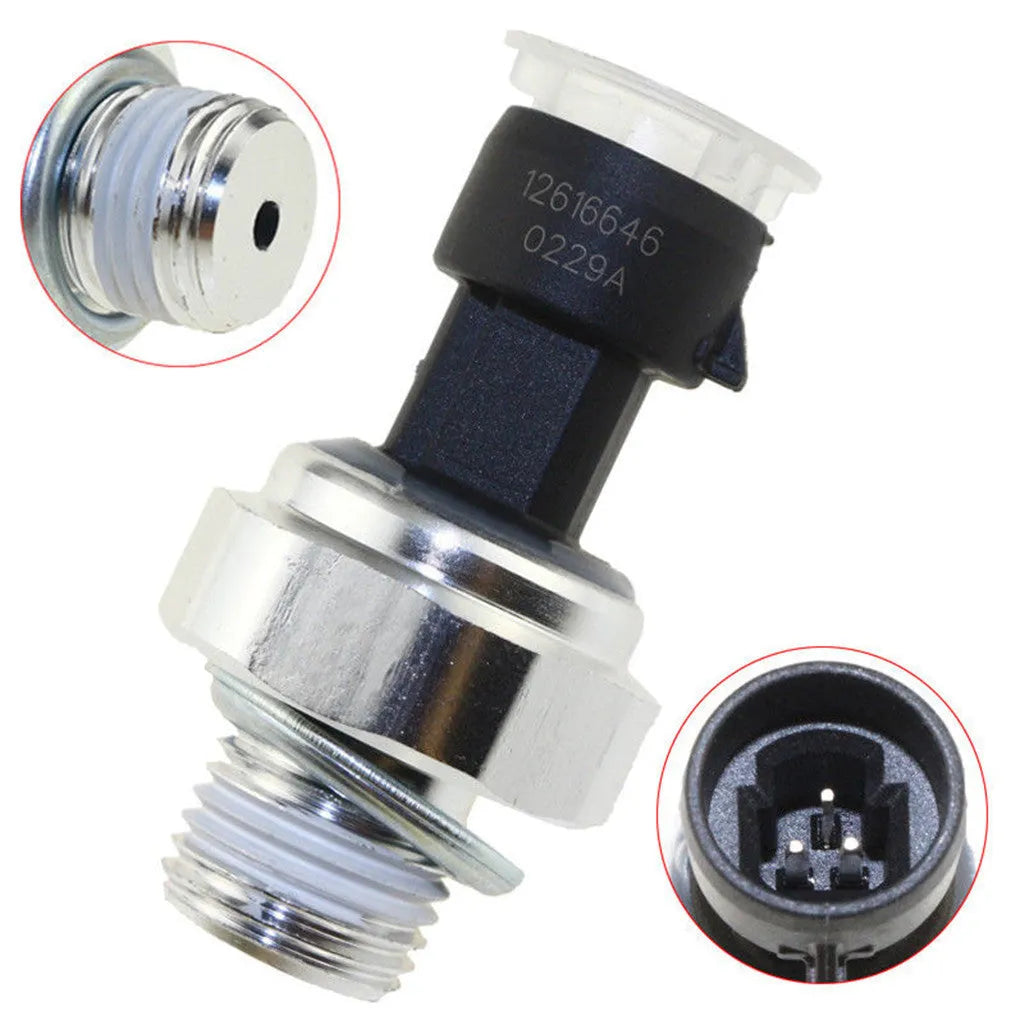 Oil pressure sensor for Buick and Chevrolet vehicles, replacement for part numbers 12573107 and 12677836.