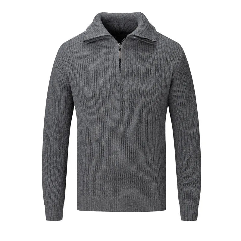 Men's slim fit pullover sweater in solid colour options for autumn and winter casual wear