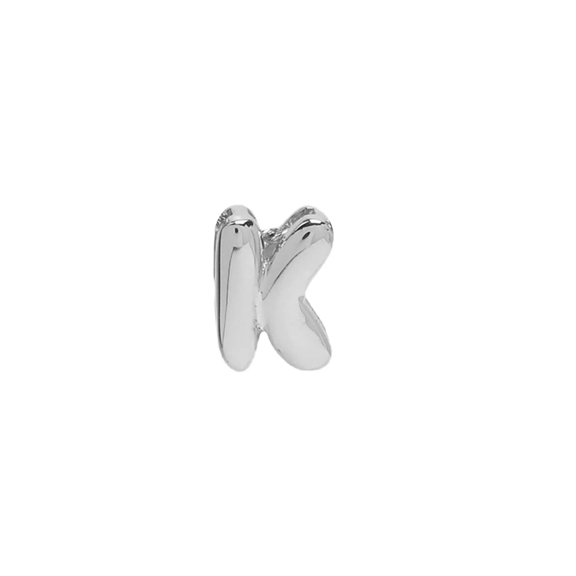18k brass smooth surface bubble letter bracelet with pendant in gold colour on copper alloy