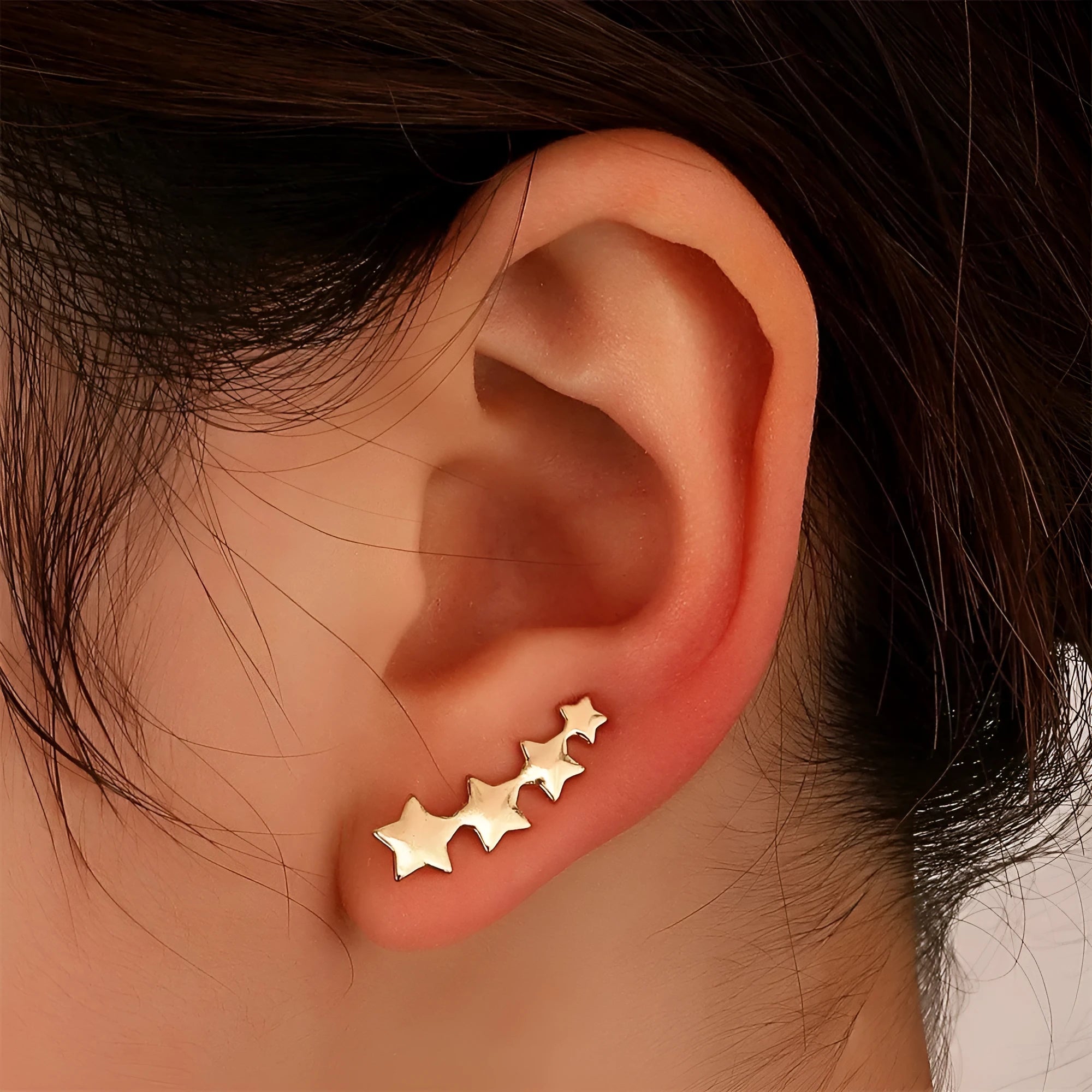 Copper leaf ear clips for non-pierced ears in KC Gold Star A-896 colour