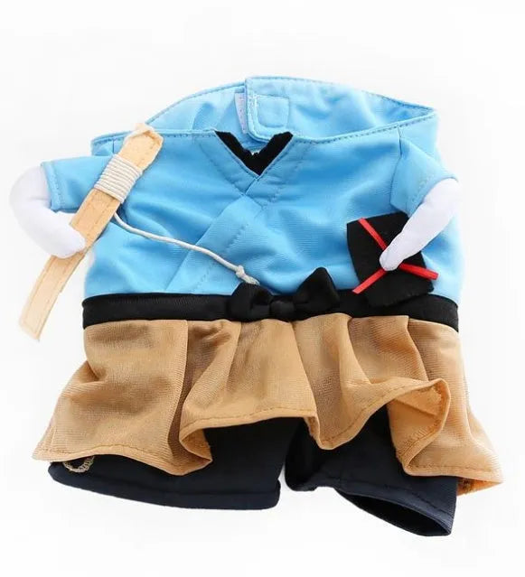 Cat cosplay costume uniform suit in size S M L XL with neck and bust measurements for cats