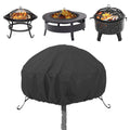 Oxford cloth dust cover for outdoor fire pit stove in light grey colour, water-resistant polyester fabric with UV protection