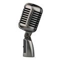 Retro-style wireless condenser microphone with cardioid pickup for karaoke, streaming, and recording.