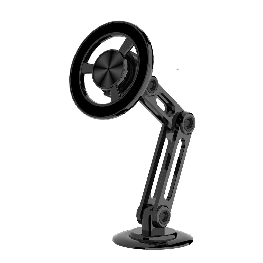 All-metal magnetic car phone holder with magnetic rings and adhesive pads in multiple colour options