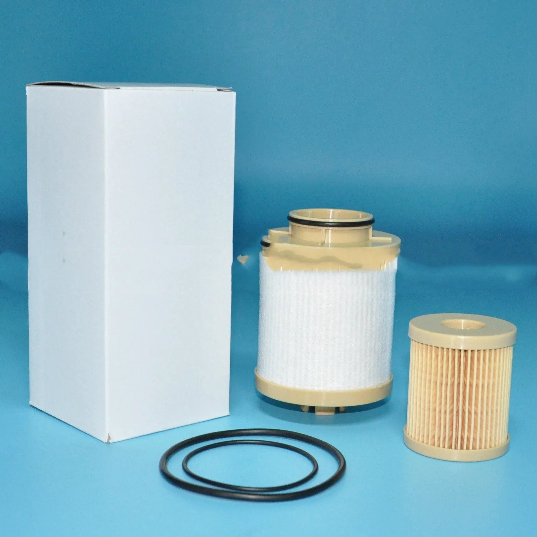 FD4616 diesel fuel filter for Ford F350 F550 F750 and E-Series 6.0L trucks, showing cylindrical shape.