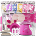 WUWUVISTA professional waxing kit with black wax warmer, coloured wax beads, silicone tools and aftercare products
