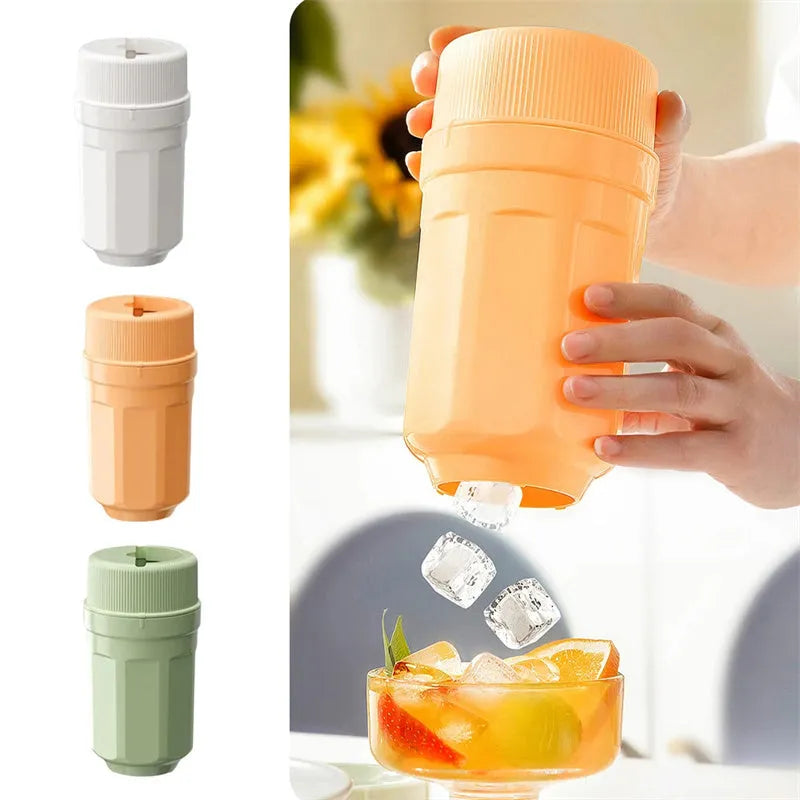 White twisting ice cube tray with rotating release and sealing lid for freezer