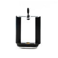 Black plastic U clip mobile phone holder for mounting smartphones on pipes and bars.