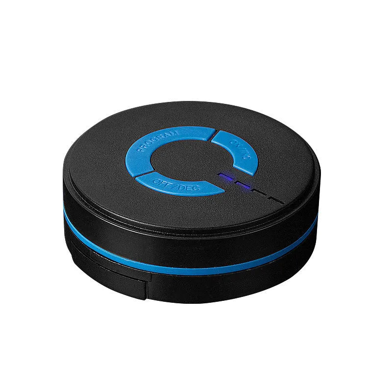 Mini electric shoulder and neck massager with massage patches, 15x7x2.3cm, black, rechargeable or battery powered