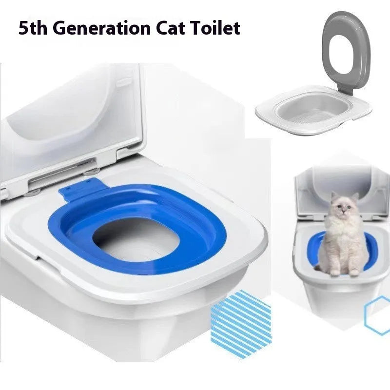 Fifth generation grey cat toilet trainer mat made of ABS plastic.