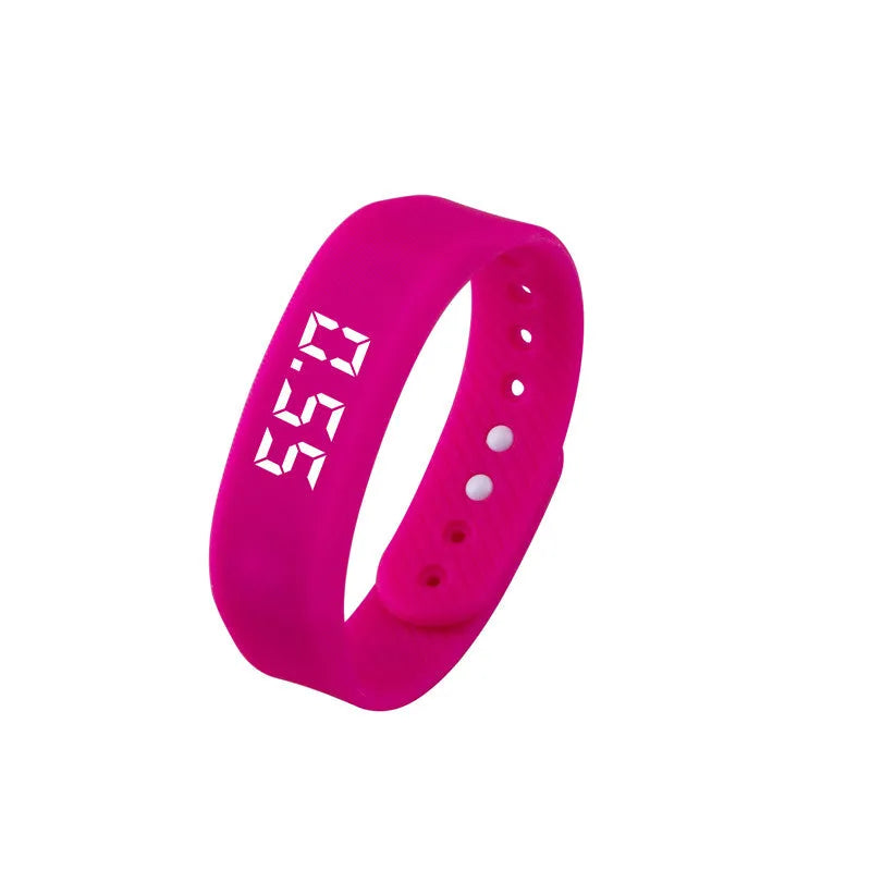 3D smart sports pedometer bracelet with 1.8 inch screen, silicone wristband, black colour