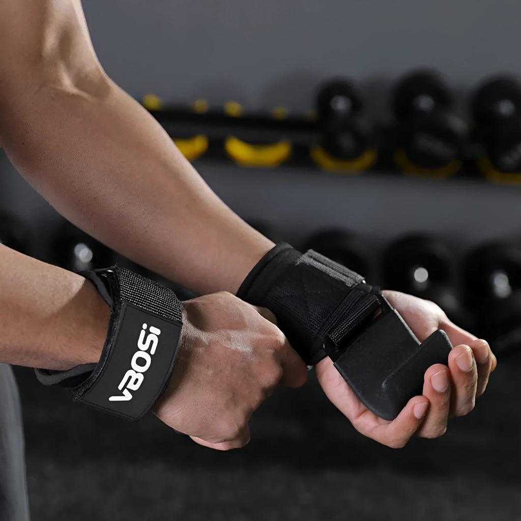 Horizontal bar pull-up power assist grip hook, black colour, one-pair package, wrist support for weightlifting