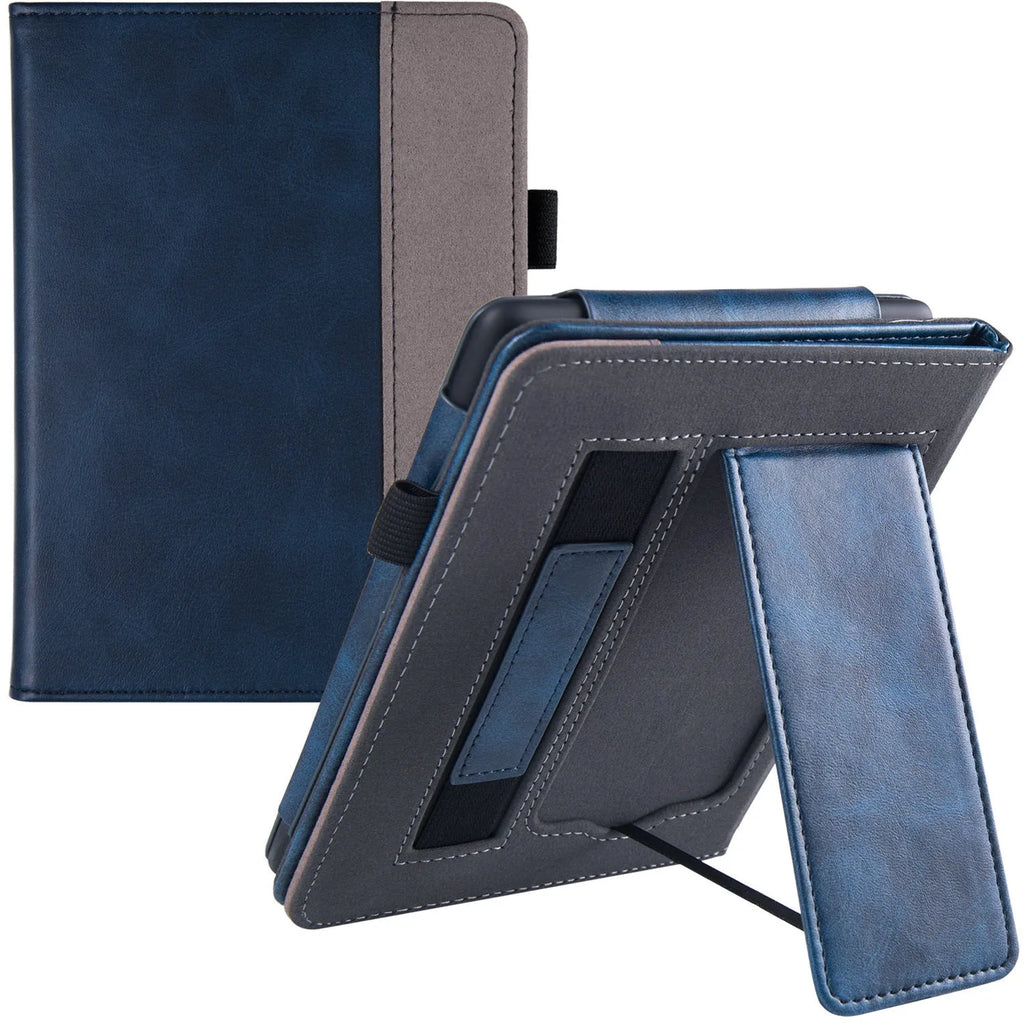 Kindle Paperwhite 5 leather case with built-in wrist strap in assorted colours